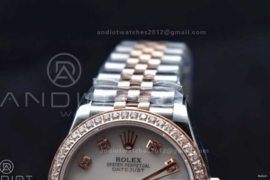 Dial Steel DateJust Silver 31 RG Diamonds 278289 Bezel Markers WF President Bracelet 316L and Syle Ladies on 0522